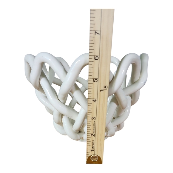 VTG Relpo White Ceramic Sculptural Knot Bowl Mid-Century Modern Exclusive Design - Picture 9 of 10